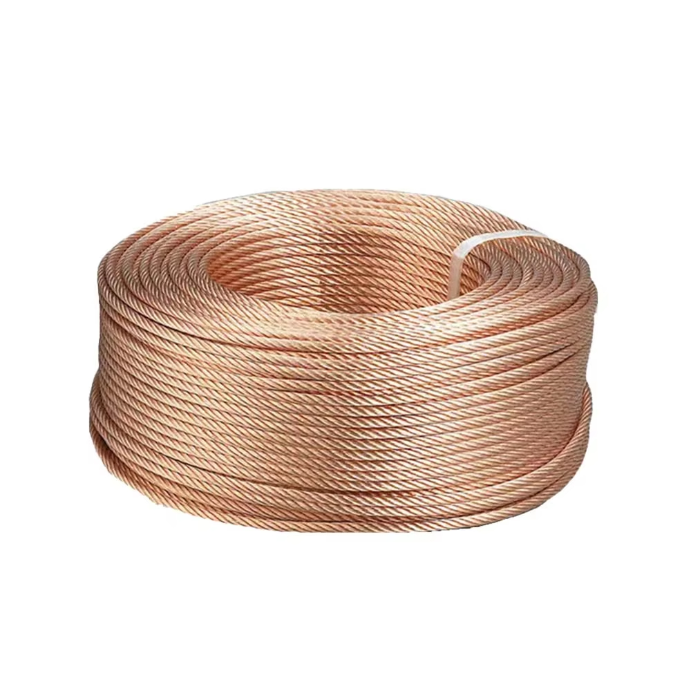 Braided Copper Wire Drain Cable Electric Stranded Round Bare Spiral Flexible Grounding Lead