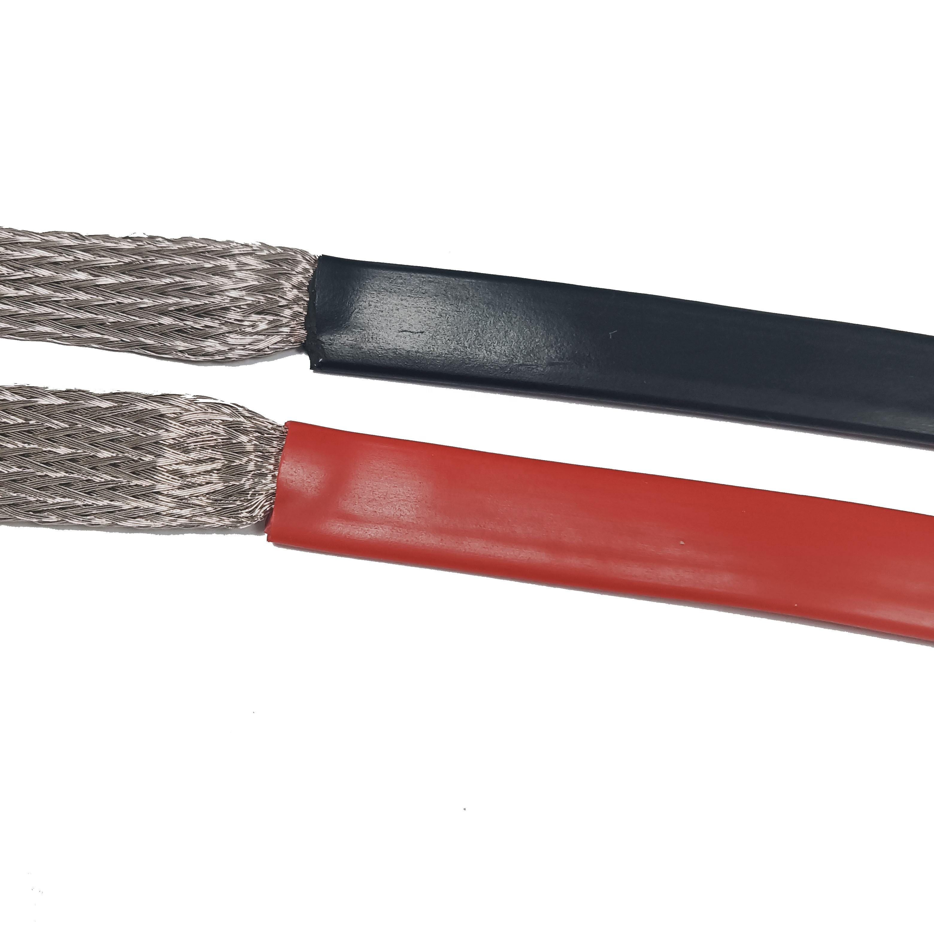 Flat Braided Copper with Plastic Jacket Protects against Damage or Corrosion from External Objects Moisture Chemicals etc